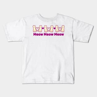 Cute Cats and Hearts Kids T-Shirt